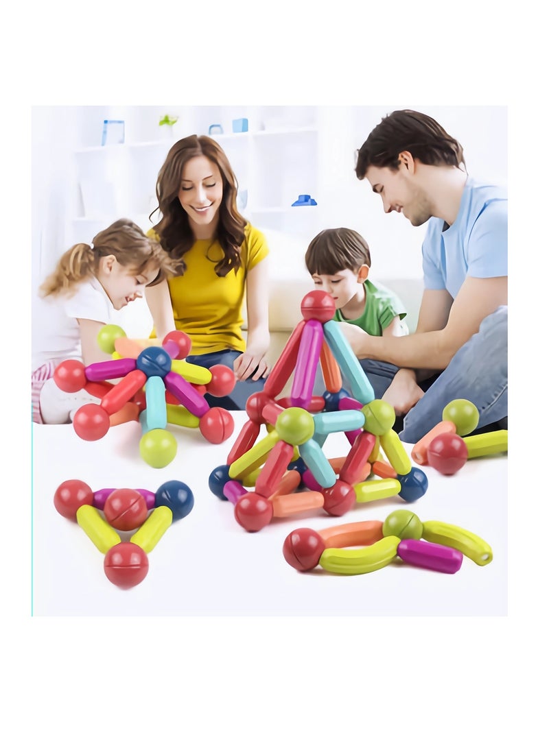 Colorful Magnetic Cubes Set - Construction & Learning Toy for Kids - 64 Pieces - Image 3