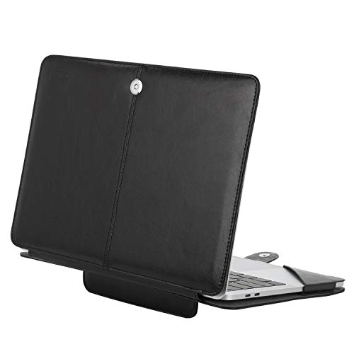 MOSISO Case Compatible with MacBook Air 136 inch M4 M3 M2 20252022 Air 13 M1 20222018 Pro 13 inch M2 M1 20252016 PU Leather Portfolio Protective Stand Cover Black - Image 3