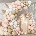 Togvu Neutral Balloons Arch Kit Cream Peach Boho Balloons Garland with Double Stuffed Sand White Balloon and Light Pink Balloon for Baby Shower Birthday Wedding Bridal Shower Party Decorations - Image 3