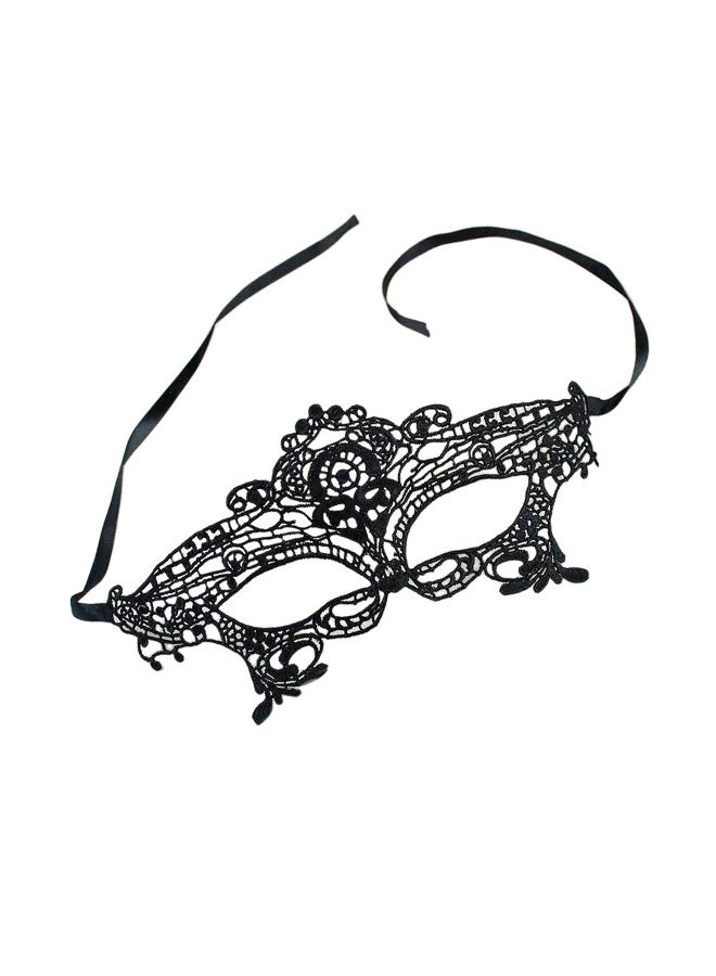 Prom Black Mask Exquisite Masquerade Mask with Intricate Floral Patterns Embellishments & Elastic Strap Ideal for Prom Masquerade Balls Halloween Cosplay and Party Decor  - Image 4