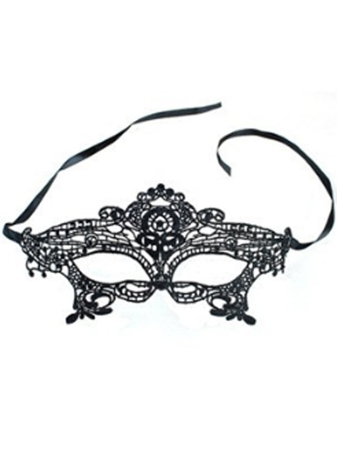 Prom Black Mask Exquisite Masquerade Mask with Intricate Floral Patterns Embellishments & Elastic Strap Ideal for Prom Masquerade Balls Halloween Cosplay and Party Decor  - Image 2