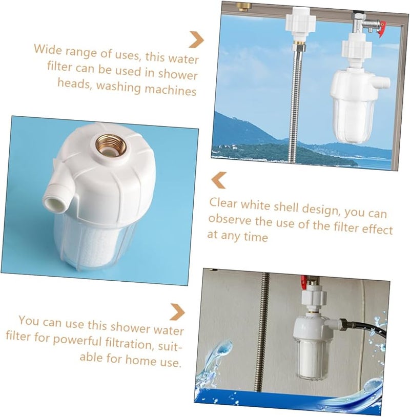 ABS Water Prefilter For Water Heater Kitchen Bathroom Shower Head Removes Chlorine Impurities White - Image 4