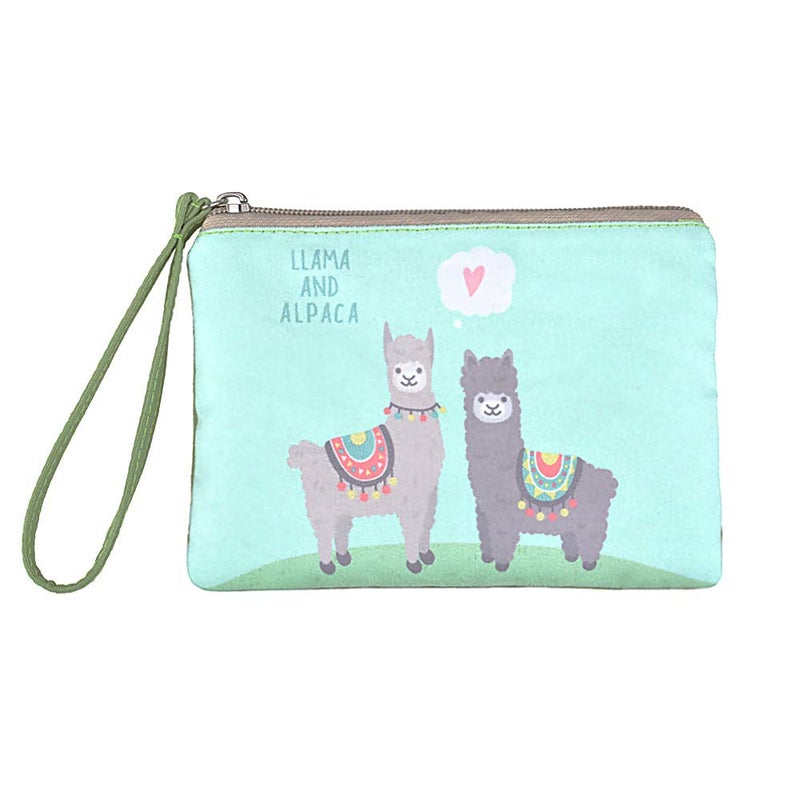 Rantanto Small Cute Cash Coin Purse, Canvas Change Purse, Kawaii Coin Pouch With Handle Christmas Gift For Women Teenager Girls (BG0023 Llama And Alpaca) - Image 1