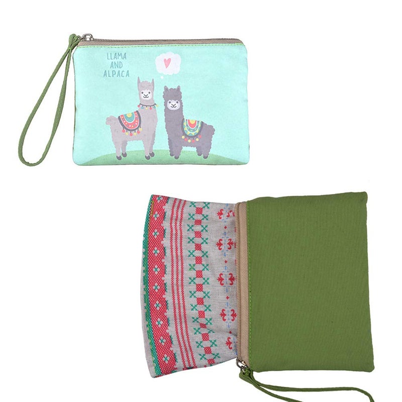 Rantanto Small Cute Cash Coin Purse, Canvas Change Purse, Kawaii Coin Pouch With Handle Christmas Gift For Women Teenager Girls (BG0023 Llama And Alpaca) - Image 4