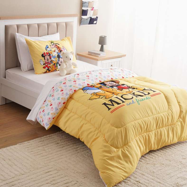 Pan Home طقم لحاف ميكي ماوس الأصفر للأطفال