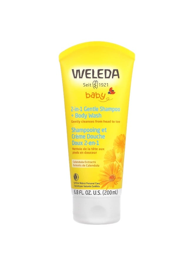 Weleda Weleda, 2-in-1 Gentle Shampoo + Body Wash, Calendula Extract, 6.8 fl oz (200 ml)  - Image 1