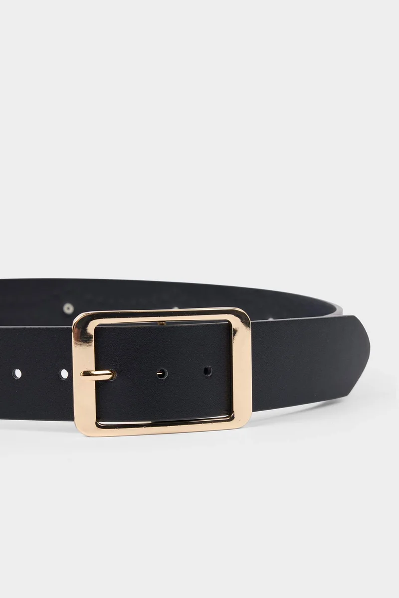 Defacto Woman Rectangle Clasp Faux Leather Classic Belt