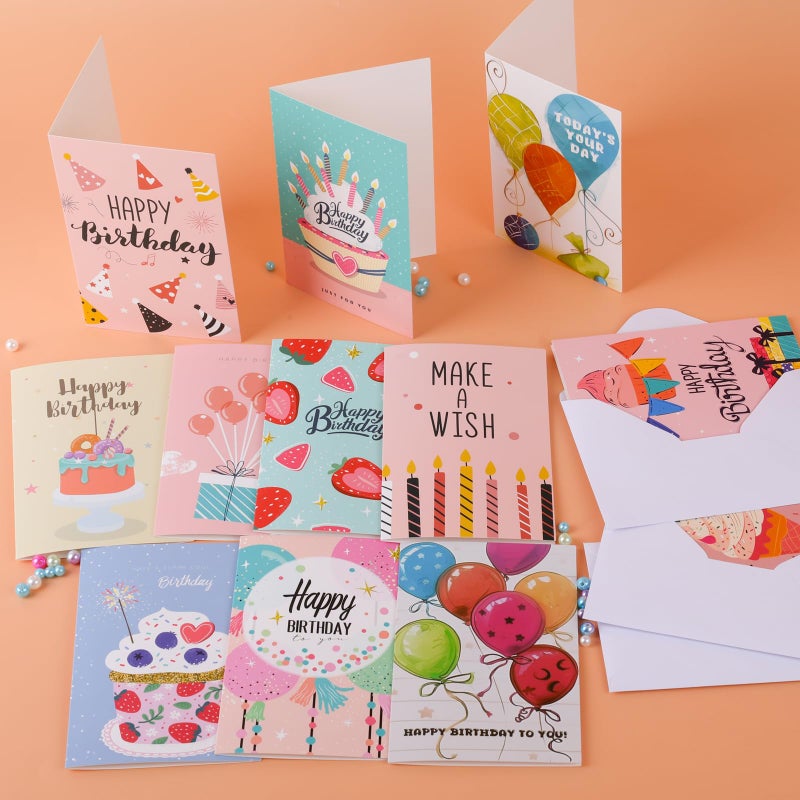 FUHITIM Birthday Cards,25 Pcs Blank Cards with Envelopes & Stickers,25 Design,4x6 Inches Happy Birthday Card,Birthday Card for Kids,Friends,Family and Colleagues - Image 3