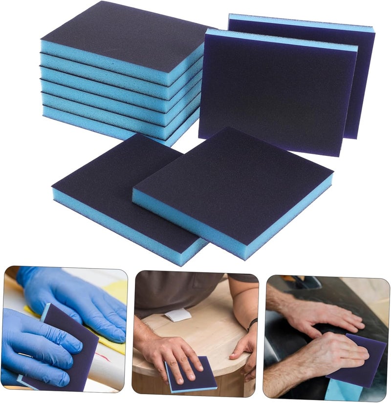 10pcs Sanding Sponge Assortment Wood Sanding Blocks for Crafts Drywall Furniture Polishing Grit Soft Flexible Sponge - Image 4