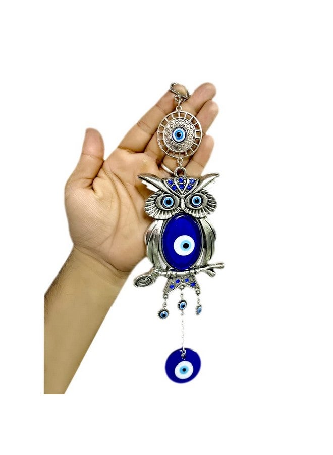 DT DECTONE Blue Evil Eye Nazar Battu Lucky Pendant Hanging Owl Design Ornament Amulet for Car, Home & Office Protection and Blessing from Negative Energy - Image 1