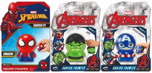 Ja-Ru JARU Marvel Avengers Spiderman Foam Balls for Kids 3 Squishy Toy Superhero Stress Balls Stress Relief Therapy Squeeze Ball Bulk Gifts Classroom Prizes ABC68113 - Image 1