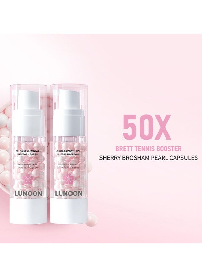 LUNOON Gluta Brightening Underarm Cream, Sakura Underarm Whitening Cream, Sakura Pearl Capsule, Brightening Booster Sakura Pearl Capsules, Cosros Sakura Gluta Brightening Underarm Cream  - Image 2