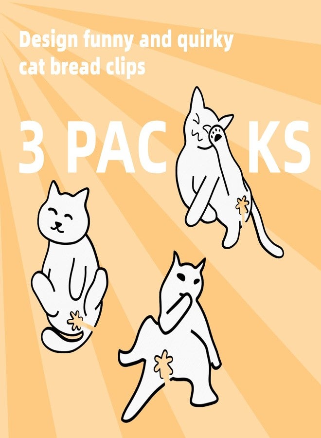 K TOMOTO Funny Cat Butt Bread Clips - Reusable Food Bag Sealer for Bread & Snack Bags - Cat Lover's Kitchen Essential & Quirky Home Decor (3 Pcs) - Image 4