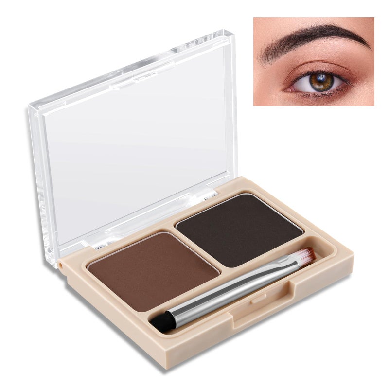 Boobeen 2-Color Eyebrow Palette, Brow Powder Makeup for Sculpting and Defining Brow, Eye Contour Kit with Brush Applicator - Image 1