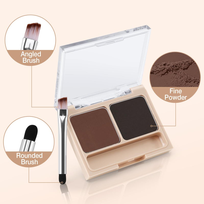Boobeen 2-Color Eyebrow Palette, Brow Powder Makeup for Sculpting and Defining Brow, Eye Contour Kit with Brush Applicator - Image 3
