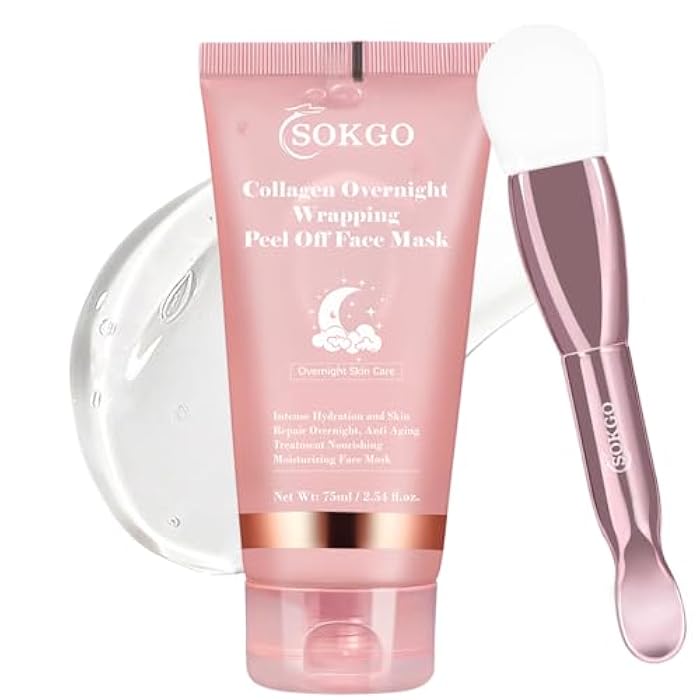 Sokgo Collagen Overnight Wrapping Mask, Intensive Hydration Anti Aging Overnight Skin Treatment, Boosts Elasticity and Firmness, Revitalizes Dull Skin Reduces Fine Lines and Wrinkles (1PCS) - Image 1