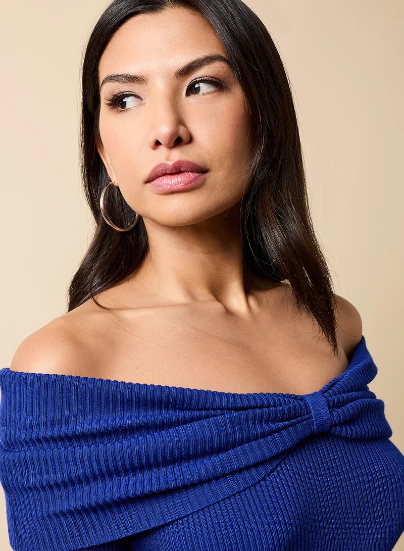 Little Mistress Off Shoulder Long Sleeve Top
