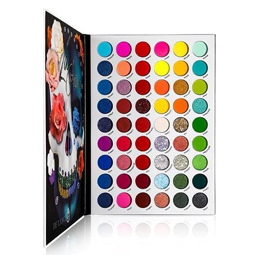 COSLUXE DELANCI Original Big Colorful Eyeshadow Palette Professional 54 Color Board Eye Shadow Bright Neon Glitter Matte Shimmer Makeup Pallet Highly Pigmented Powder Eye Shadow - Image 1