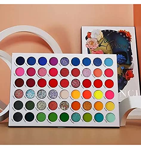 COSLUXE DELANCI Original Big Colorful Eyeshadow Palette Professional 54 Color Board Eye Shadow Bright Neon Glitter Matte Shimmer Makeup Pallet Highly Pigmented Powder Eye Shadow - Image 3