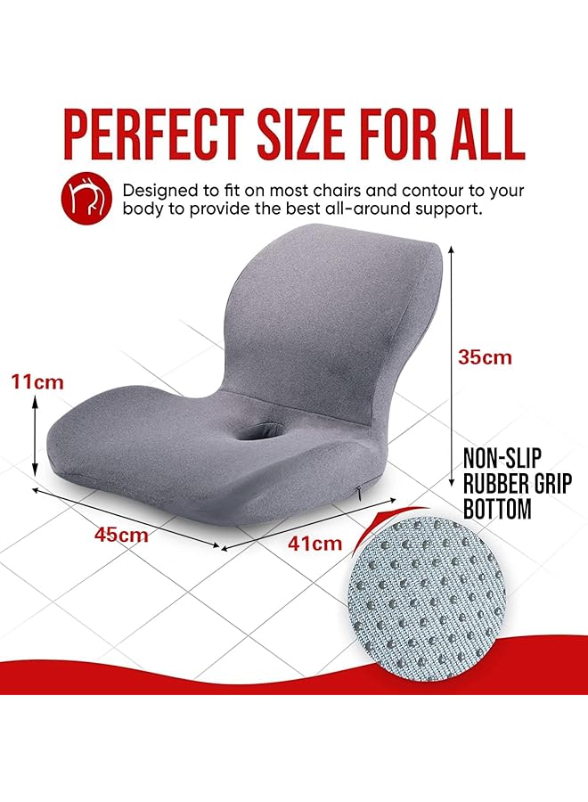 DMG TECH Seat Cushion And Lumbar Support Pillow Memory Foam Office Chair Cushions For Back Car Seat Cushions Back Support Pillows With Washable Cover Reduce Pressure On Tailbone Relieve Pain - Image 4