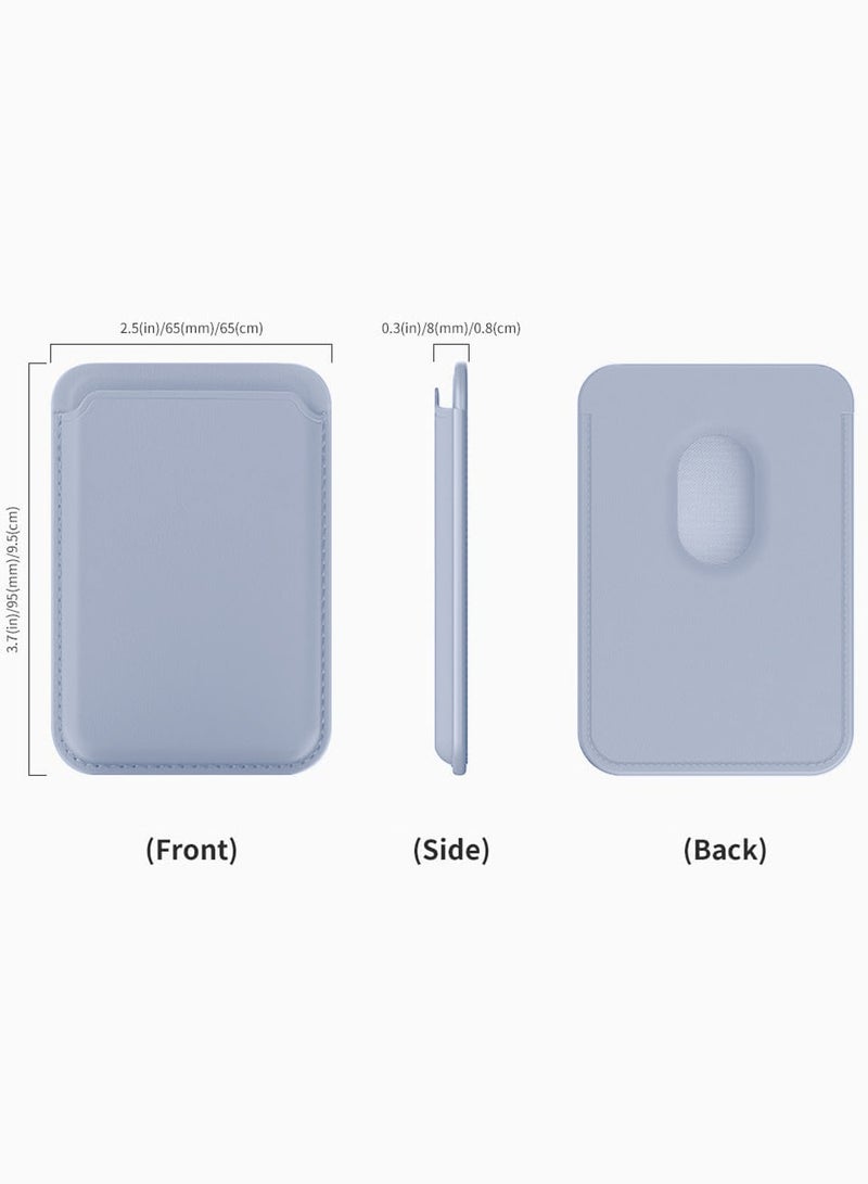 دبليو تيك محفظة بطاقات مغناطيسية لسلسلة هواتف آيفون 17 16 15 14 13 12 من آبل، محفظة هاتف من الجلد النباتي الفاخر متوافقة مع MagSafe لحمل 3 بطاقات (MCHPSN) - أزرق فاتح - Image 4