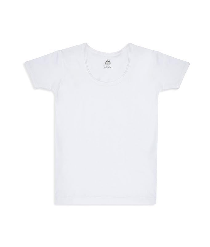 VIP Bonus Junior Kids Combed Cotton White Vest with Sleeve for Boys 5-6 Years - Image 2
