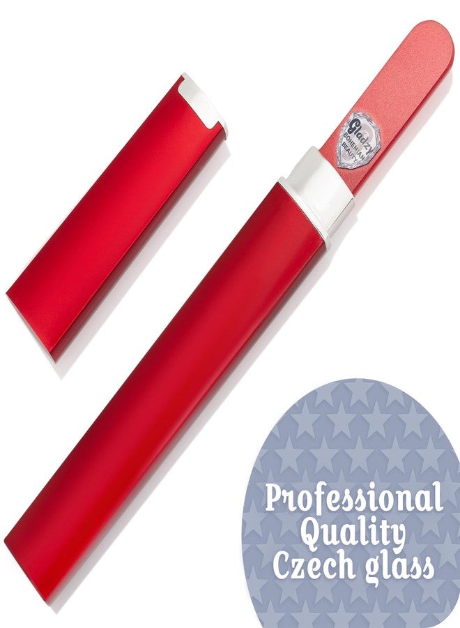GLADZY Czech Glass Nail File with Case - Double Sided Crystal Nail File for Natural Nails, Dual Grit Coarse & Smooth Sides, Etched Bohemian Glass Manicure Tool, Professional Care, Ethically Made in EU - Image 2