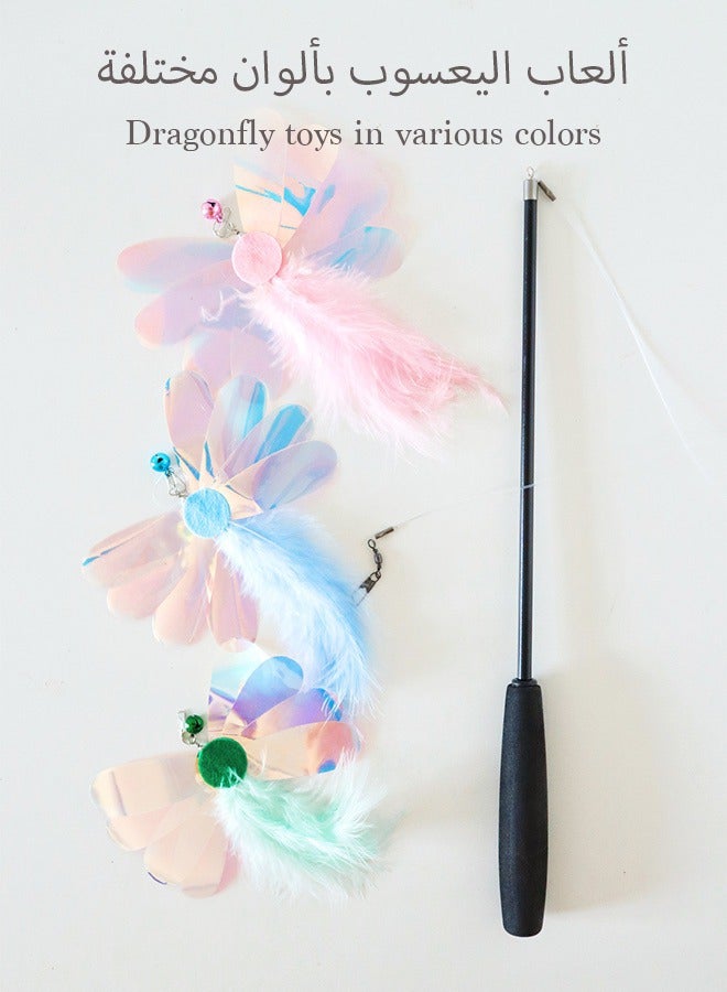 3PCS Cat Feather Toy Replacements, Interactive Cat Teaser Refills Bite Resistant Cat Toy Wand Attachments with Bells for Cat Toy - Image 2