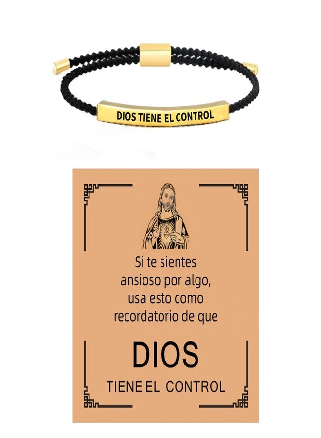 TACBSP Dios Tiene El Control Bracelet for Women Men Christian Faith Strand Bracelets Stainless Steel Inspirational Bracelet Birthday AnniversaryJewelry Gift (Gold) - Image 1