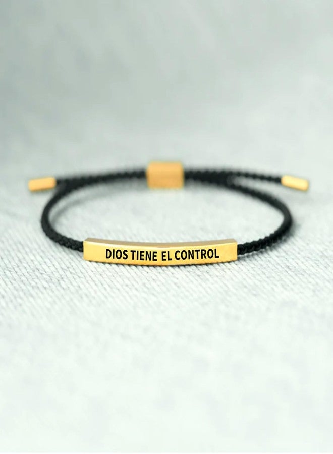 TACBSP Dios Tiene El Control Bracelet for Women Men Christian Faith Strand Bracelets Stainless Steel Inspirational Bracelet Birthday AnniversaryJewelry Gift (Gold) - Image 4