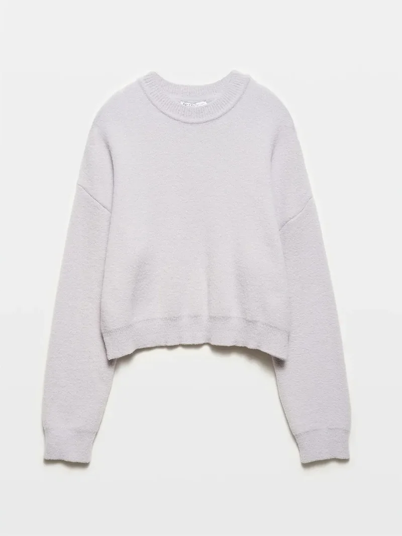 ديلفين Dilvin Women's Solid Relaxed Crew Neck Sweater