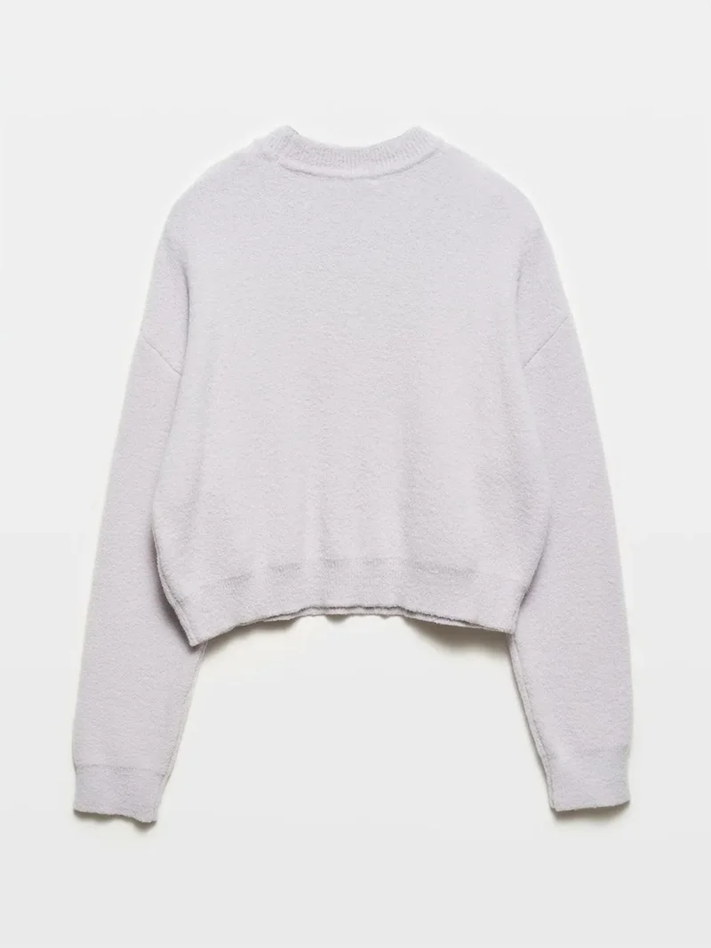 ديلفين Dilvin Women's Solid Relaxed Crew Neck Sweater