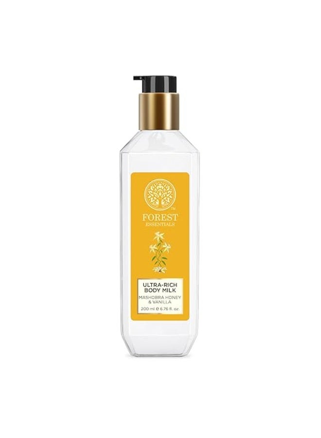 Forest Essentials Ultra-Rich Body Milk Honey & Vanilla | Ayurvedic Nourishing Body Lotion to Replenish Skin Moisture and Leave it Smooth & Scented - Image 1