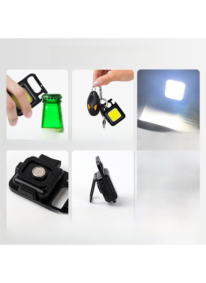 Generic - Key Chain Light Mini Ultra-small Portable Aluminum Alloy Magnetic Suction Emergency Light Type-c Charging Cob Work Light-Color:Three-speed Mode Color Box 120 MA [plastic Material]] - Image 1