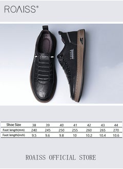roaiss Low-Top Top Grain Leather Mens Skateboard Shoes - Comfy, Non-Slip, Breathable, Casual Business Style Sneakers with PU Insole and Rubber Sole for Outdoor Activities  - Image 3