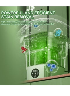AL RAID Portable Mini Washing Machine with Spin Cycle, Compact Design, Green, with Drainage Basket  - Image 3