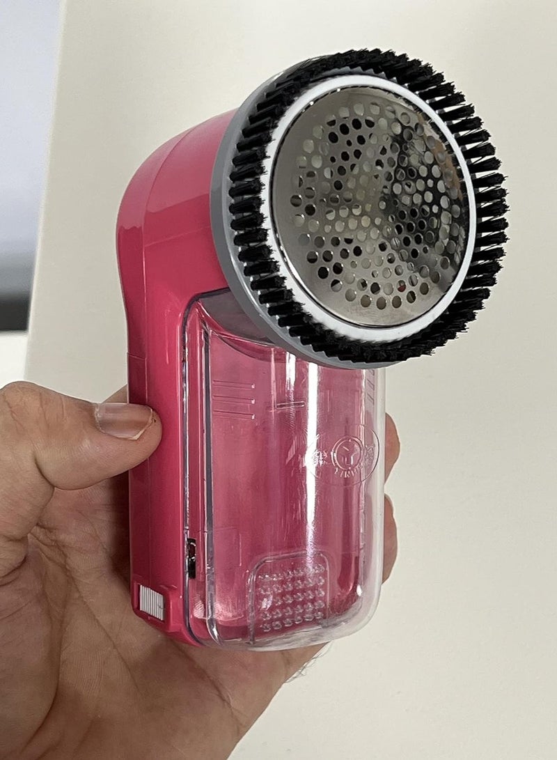 Rubik Fabric Shaver, Electric Rechargeable Lint Remover Easily Removes Pills Fuzz Bobbles and Pet Hair from Clothes and Blankets - Pink - Image 2