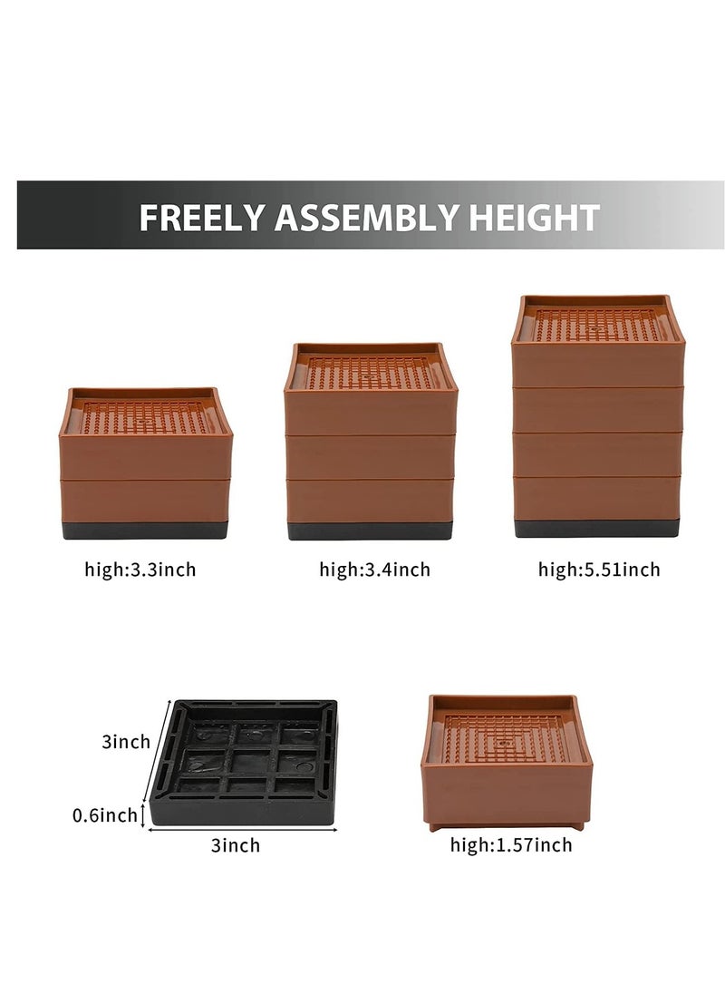 SYOSI - Adjustable Bed Risers Heavy Duty Furniture Risers Table Leg Extenders for Sofa Desk Couch Bed Supports Up to 10000 lbs - Image 1