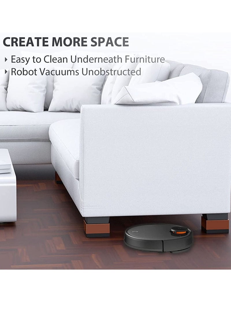 SYOSI - Adjustable Bed Risers Heavy Duty Furniture Risers Table Leg Extenders for Sofa Desk Couch Bed Supports Up to 10000 lbs - Image 1