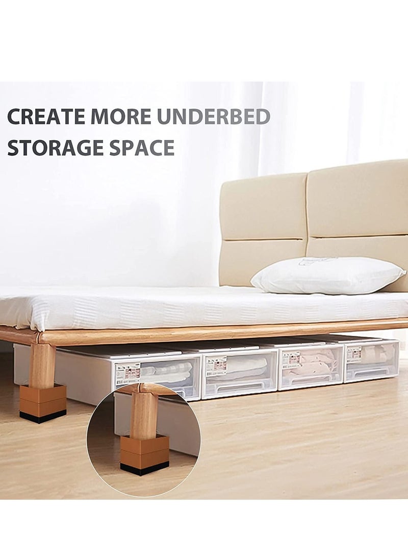 SYOSI - Adjustable Bed Risers Heavy Duty Furniture Risers Table Leg Extenders for Sofa Desk Couch Bed Supports Up to 10000 lbs - Image 1