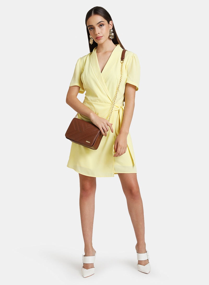 Kazo WRAP DRESS WITH COLLAR DETAIL - Image 1