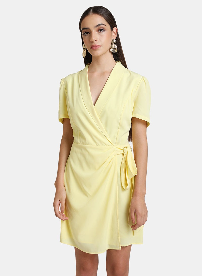 Kazo WRAP DRESS WITH COLLAR DETAIL - Image 4