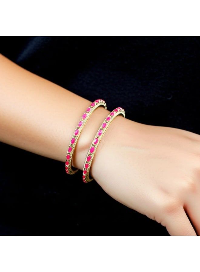 Pretty Precious 426827 Cz Classic Bangles With 2 Tone Plating-Size 2.6 - Image 1