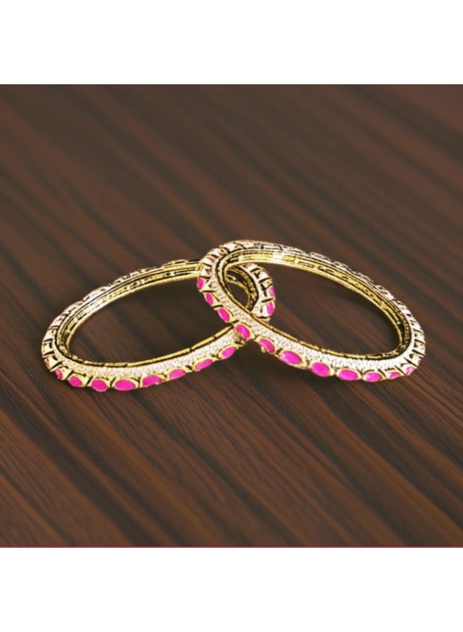 Pretty Precious 426827 Cz Classic Bangles With 2 Tone Plating-Size 2.6 - Image 2