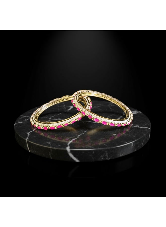 Pretty Precious 426827 Cz Classic Bangles With 2 Tone Plating-Size 2.6 - Image 4