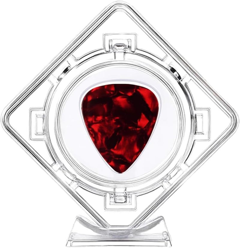 Acrylic Clear Guitar Pick Display Case, Rotatable Holder Box, 1 Pcs Collectible Guitar Picks Stand, Multi-Purpose Guitar Accessories for Musicians, Gift Idea (SQUARE*1) - Image 1
