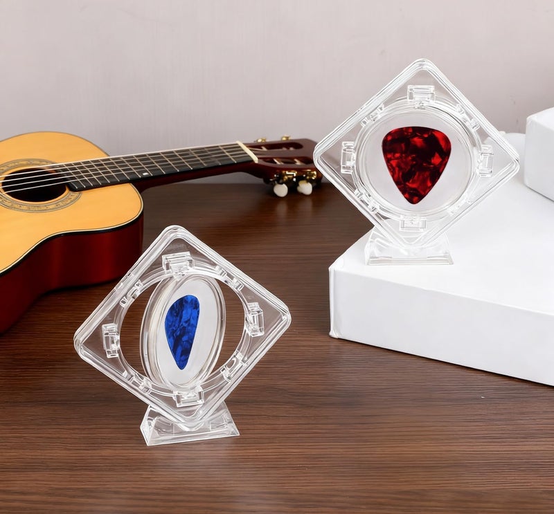 Acrylic Clear Guitar Pick Display Case, Rotatable Holder Box, 1 Pcs Collectible Guitar Picks Stand, Multi-Purpose Guitar Accessories for Musicians, Gift Idea (SQUARE*1) - Image 3