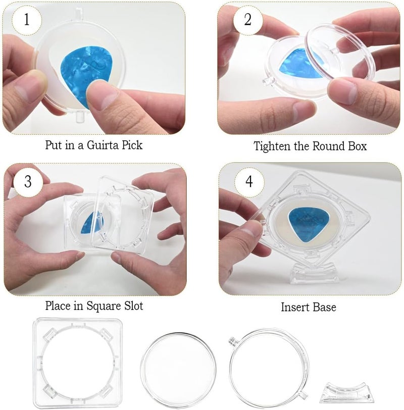 Acrylic Clear Guitar Pick Display Case, Rotatable Holder Box, 1 Pcs Collectible Guitar Picks Stand, Multi-Purpose Guitar Accessories for Musicians, Gift Idea (SQUARE*1) - Image 5