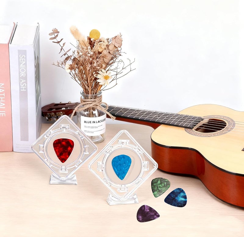 Acrylic Clear Guitar Pick Display Case, Rotatable Holder Box, 1 Pcs Collectible Guitar Picks Stand, Multi-Purpose Guitar Accessories for Musicians, Gift Idea (SQUARE*1) - Image 2
