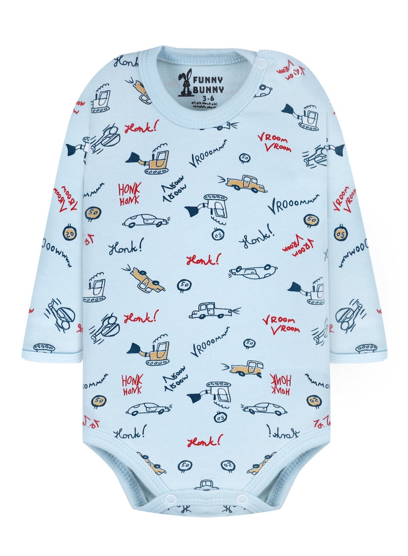 فاني باني فانى بانى باك يحتوي علي 3 قطع سالوبت بيبي كم الوان مطبوع قطن - Image 3